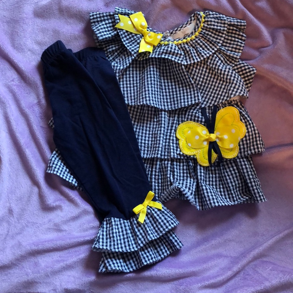 Rare Editions Navy gingham outfit